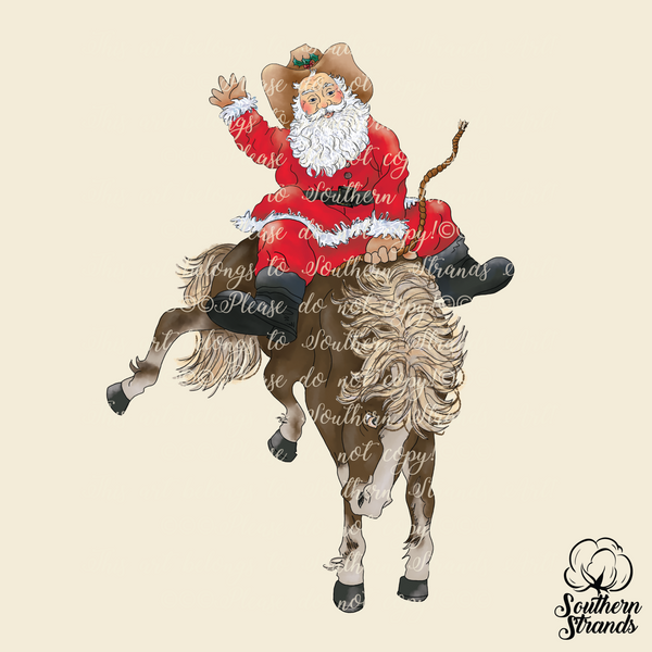 Santa Horse Rider Country Sublimation Transfer