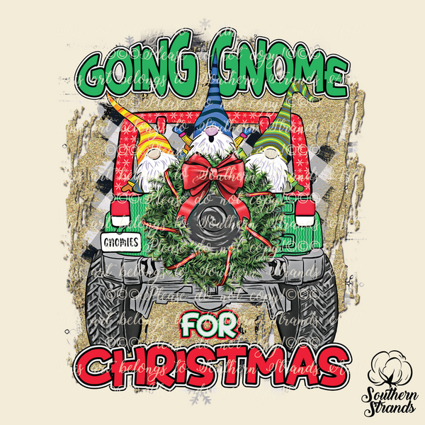 Going Gnome for Christmas Jeep Sublimation Transfer