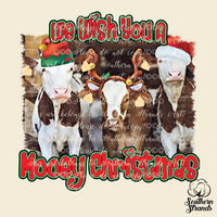 We Wish You a Mooey Christmas Cow Sublimation Transfer