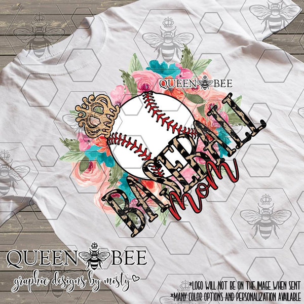 Floral Baseball Mom Sublimation Transfer