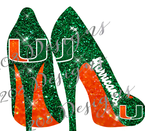 Miami Hurricane Heels Sublimation Transfer