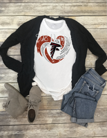 Atlanta Falcons Football Rhinestone Heart Sublimation Transfer