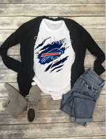 Buffalo Bills Shredded Claw Rip Sublimation Transfer