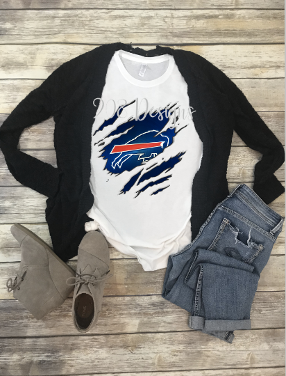 Buffalo Bills Shredded Claw Rip Sublimation Transfer