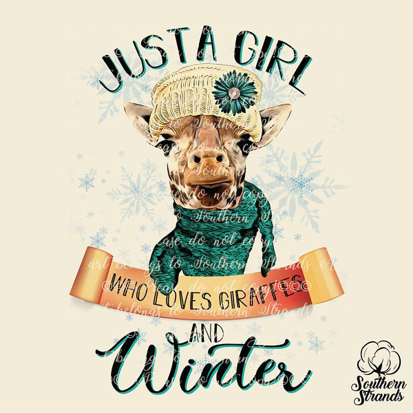 Just A Girl Who Loves Giraffes and Winter Sublimation Transfer