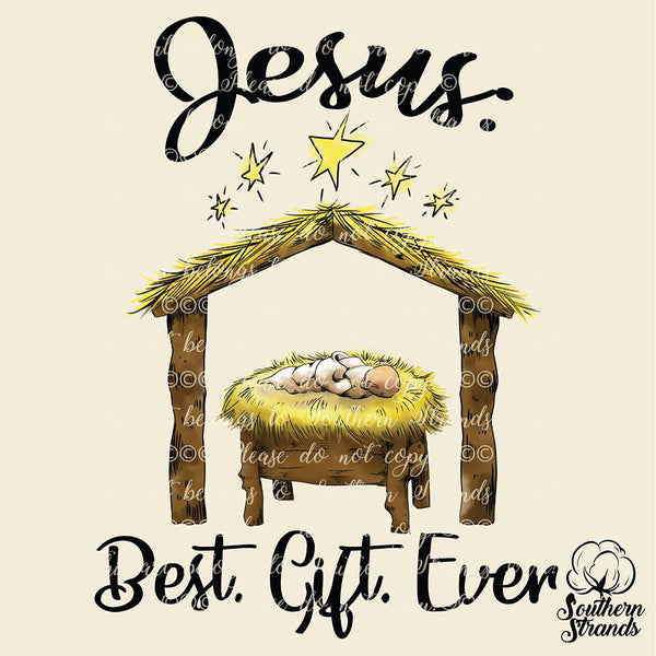 Jesus Best Gift Ever Manger Sublimation Transfer