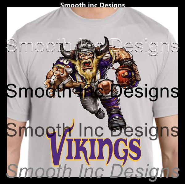 Running Vikings Football Sublimation Waterslide Transfer