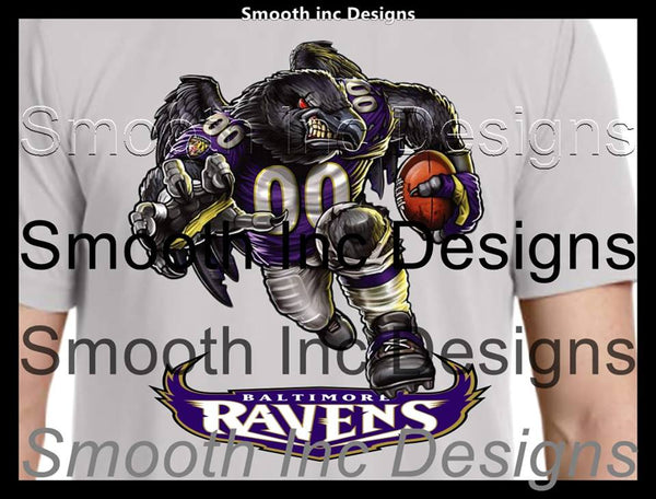 Running Ravens Football Sublimation Waterslide Transfer