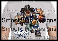 Running Dallas Cowboys Football Sublimation Waterslide Transfer