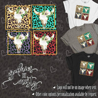 Bull Skull Cheetah Print Sublimation Transfer