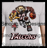 Running Falcons Football Sublimation Waterslide Transfer