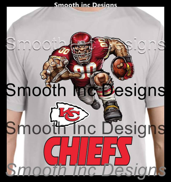 Running KC Chiefs Football Sublimation Waterslide Transfer