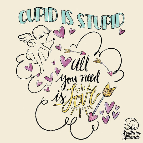 Cupid is Stupid All You Need is Love Valentines Sublimation Transfer