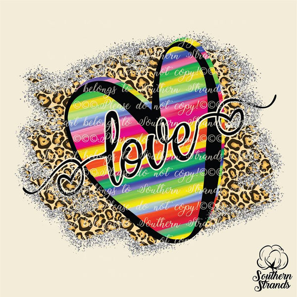 Love Cheetah Heart Sublimation Transfer