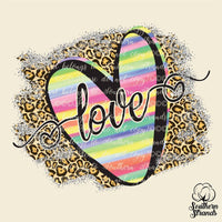 Love Cheetah Heart Sublimation Transfer