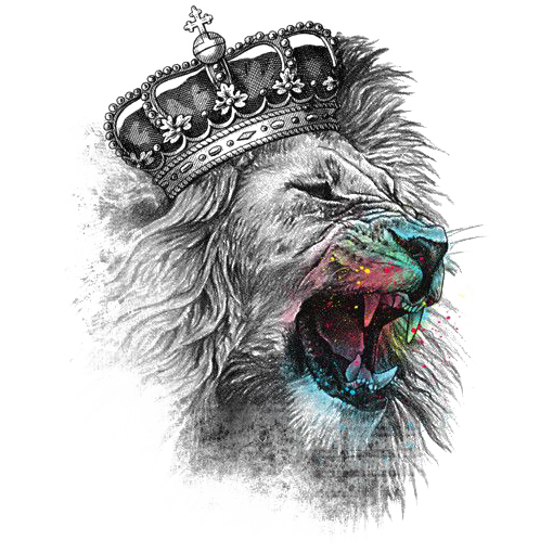 King Lion Watercolor Sublimation Transfer