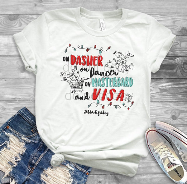 On Dasher and Dasher On Vias and Mastercard Black Friday Sublimation Transfer