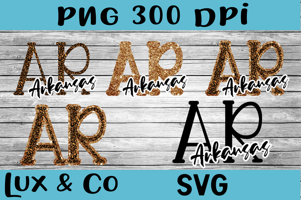 Arkansas AR Leopard State Bundle SVG INCLUDED Sublimation PNG Digital Design