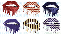 Dripping Lips SET 2 Patriotic Sublimation PNG Digital Design