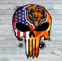 Chicago Bears Punisher Skull Football Sublimation Transfer