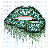 NY Jets Football Dripping Lips Sublimation Transfer