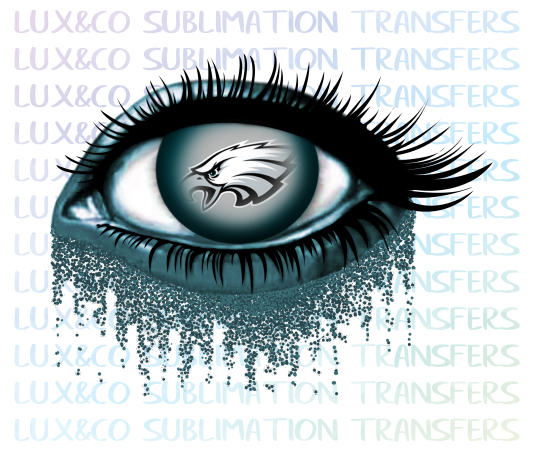 Philadelphia Eagles Glitter Eye Sublimation Transfer