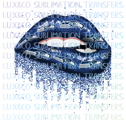 ***SALE*** Seattle Seahawks Football Dripping Lips Sublimation Transfer