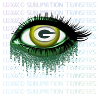 Green Bay Packers Glitter Eye Sublimation Transfer