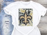 New Orleans Saints Word Art Sublimation Transfer