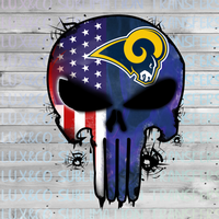 Los Angeles Rams Punisher Skull Football American Flag Sublimation Transfer