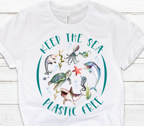 Keep the Sea Plastic Free Sublimation PNG Digital Design