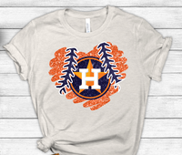 Houston Astros Glitter Heart Sublimation PNG Digital Design