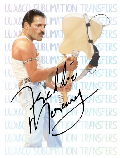 Freddy Mercury Guitar Signature Sublimation Transfer