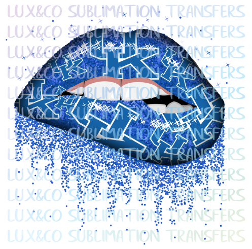 ***SALE***  Kentucky Wildcats UK Football Dripping Lips Sublimation Transfer