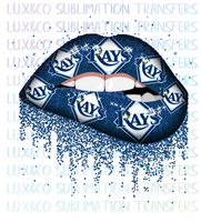 Tampa Bay Rays Football Dripping Lips Sublimation Transfer