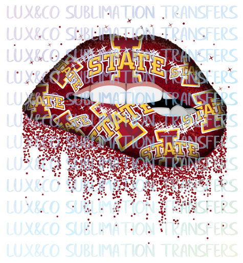 ***SALE*** Iowa State Football Dripping Lips Sublimation Transfer