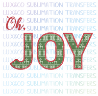 Oh, JOY Christmas Sublimation Transfer