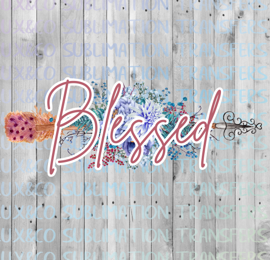 Blessed Floral Arrow Sublimation Transfer