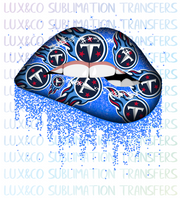 Tennessee Titans Football Dripping Lips Sublimation Transfer