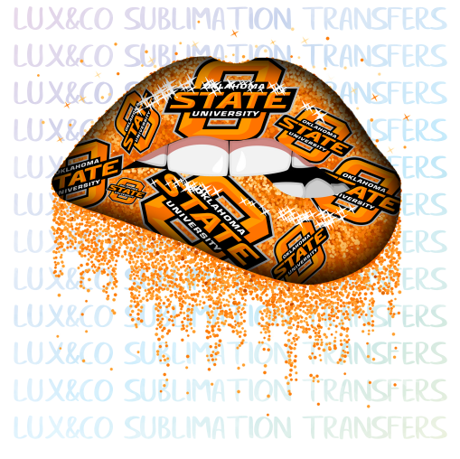 Oklahoma State Football Dripping Lips Sublimation Transfer