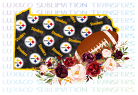 Pennsylvania Pittsburgh Steelers Flower Football State Sublimation Transfer