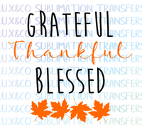 Grateful Thankful Blessed Fall Leaves SVG cutting file