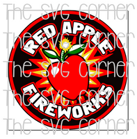 Red Apple Fireworks SVG File