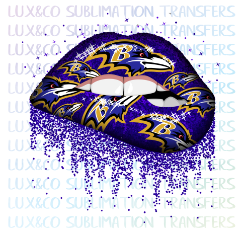 ***SALE*** Baltimore Ravens Football Dripping Lips Sublimation Transfer