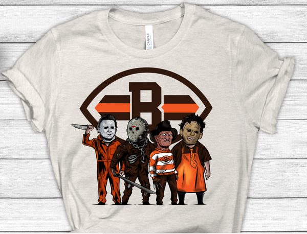 Cleveland Browns Halloween Horror Crew Football Sublimation Transfer