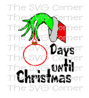 Grinch Hand Countdown Days Until Christmas Winter Holiday SVG File