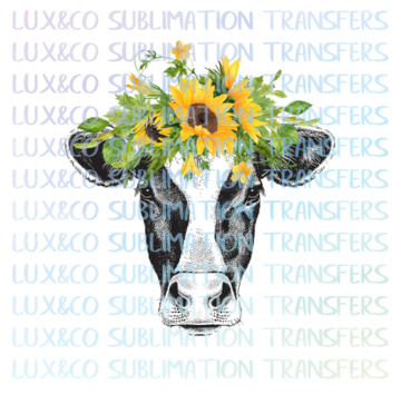 Sunflower Cow PNG Sublimation Digital Design