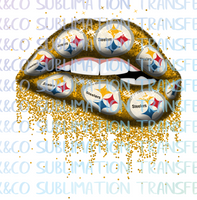 Pittsburgh Steelers Football Dripping Lips Sublimation Transfer