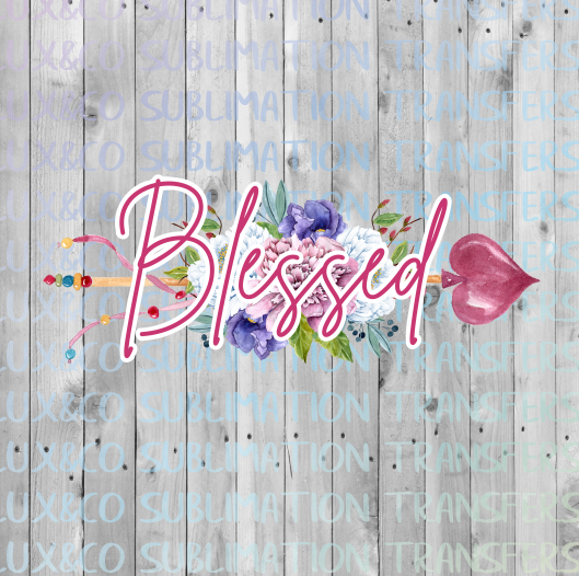 Blessed Floral Arrow Sublimation Transfer