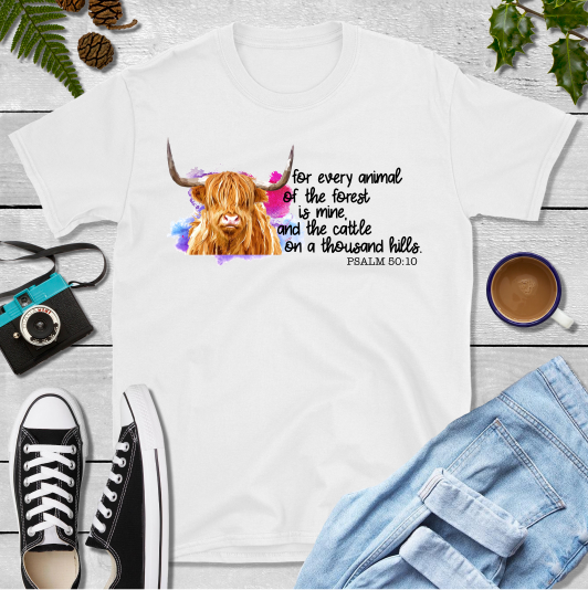 Yak For every animal of the forest is mine Psalms Sublimation PNG Digital Design